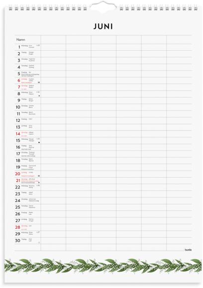  Familjekalender 2026 Illustrerad blomster