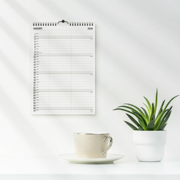  Familjekalender 2026 Black and white 2 kolumner