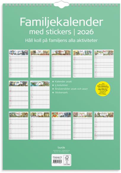  Familjekalender 2026 Stickers