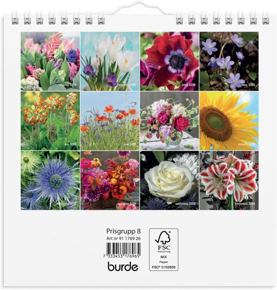  Väggkalender 2026 Blommor