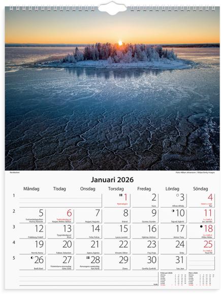  Väggkalender 2026 Svenska kusten