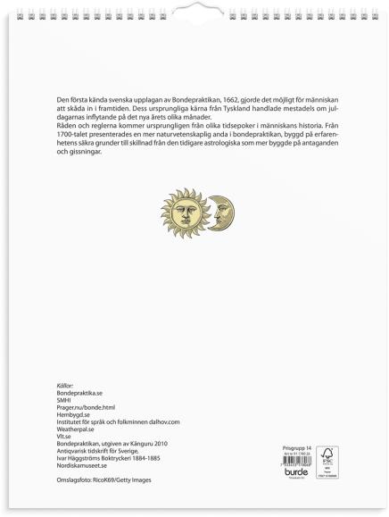  Väggkalender 2026 Väderalmanackan