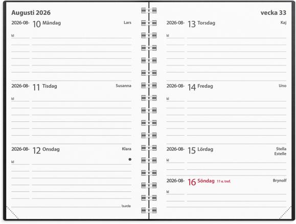  Kalender 2026 Leader svart plast