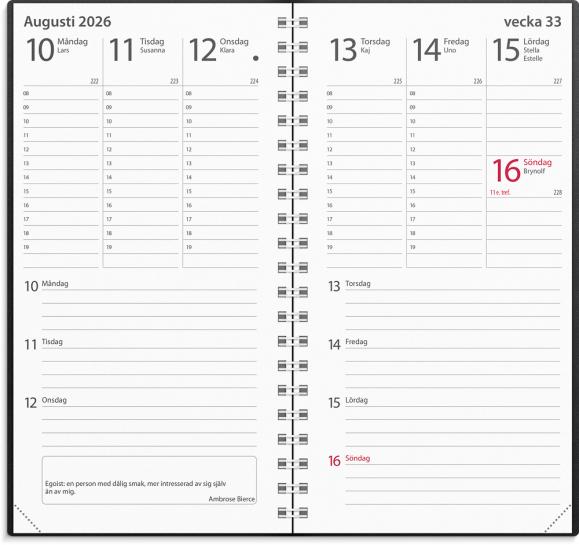  Kalender 2026 Minister svart plast