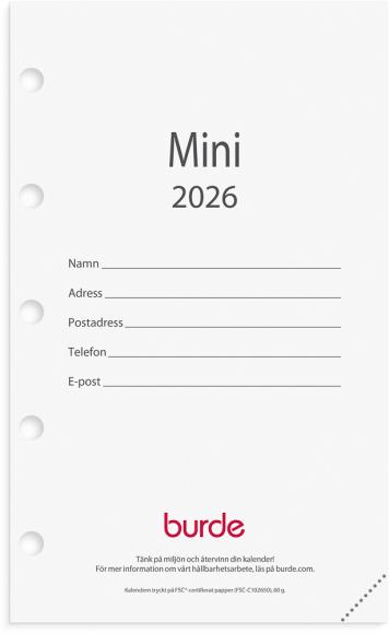  Kalender 2026 Mini kalendersats