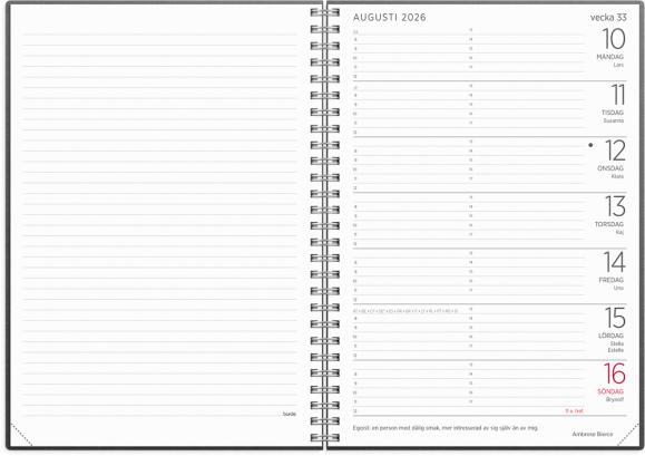  Kalender 2026 Stor Veckokalender Eco Line