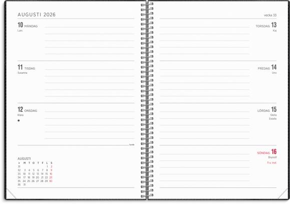  Kalender 2026 Senator A5 Twist svart