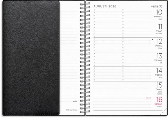 Kalender 2026 Liten Veckokalender Twist svart