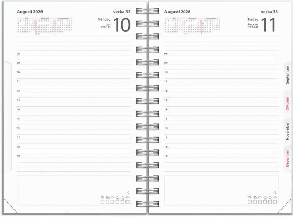  Kalender 2026 Dagbok Textile grön