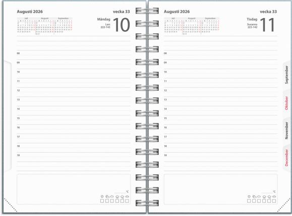  Kalender 2026 Dagbok Textile blå