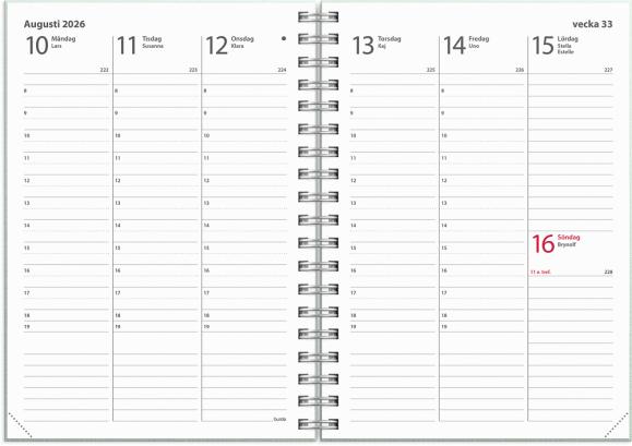  Kalender 2026 Weekly A6 Textile grön