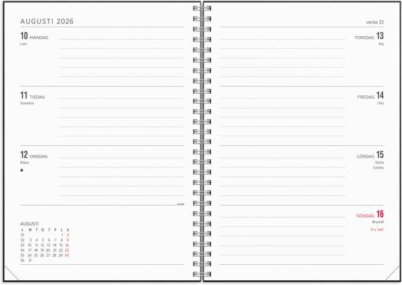  Kalender 2026 Senator A5 Textile svart