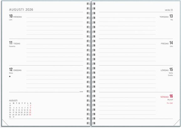  Kalender 2026 Senator A5 Textile blå