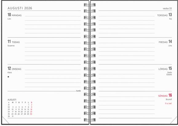 Kalender 2026 Senator A6 Textile svart