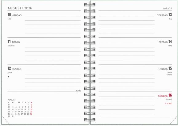  Kalender 2026 Senator A6 Textile grön