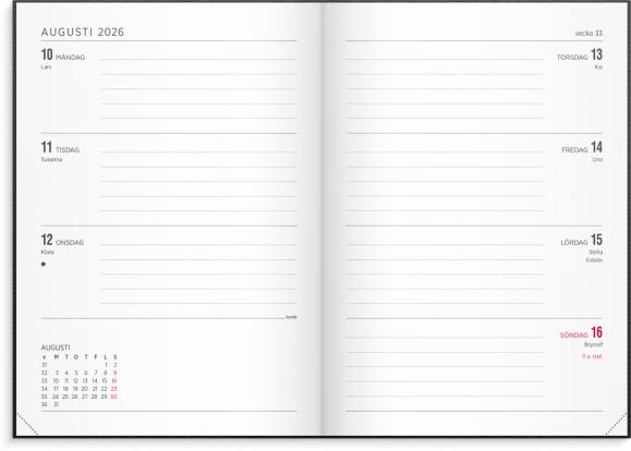  Kalender 2026 Senator A5 Vega svart