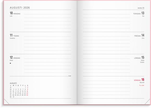 Kalender 2026 Senator A5 Vega rosa