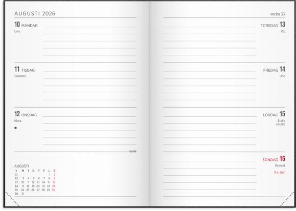  Kalender 2026 Senator A6 Vega svart