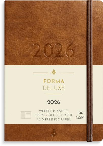  Kalender 2026 Liten Veckokalender Forma Deluxe brun