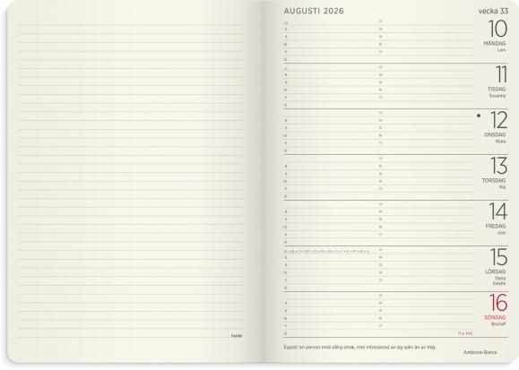  Kalender 2026 Stor Veckokalender Forma Deluxe svart