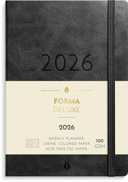  Kalender 2026 Liten Veckokalender Forma Deluxe svart
