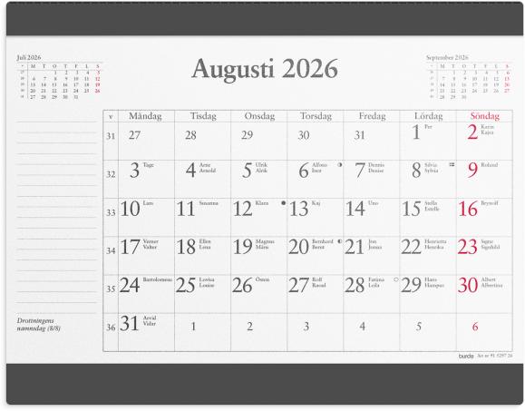  Kalender 2026 Musmatta månadsblock