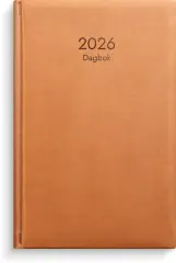  Kalender 2026 Dagbok cognac konstläder