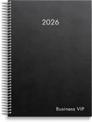 Kalender 2026 Business VIP svart konstläder