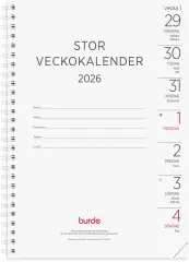  Kalender 2026 Stor Veckokalender refill