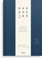  3-årsdagbok mörkblå linnetextil