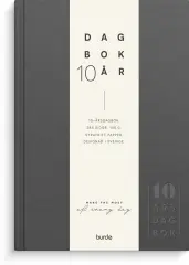  10-årsdagbok mörkgrå linnetextil
