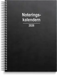  Kalender 2026 Noteringskalendern svart konstläder