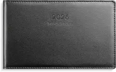  Kalender 2026 Veckokalendern svart skinn