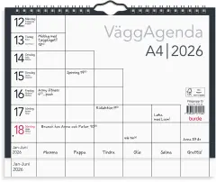  Väggkalender 2026 Väggagenda A4