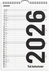  Familjekalender 2026 Black and white 2 kolumner