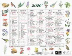  Väggkalender 2026 Lilla Naturalmanackan