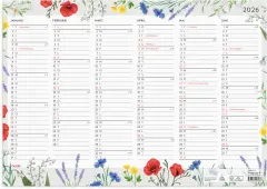  Väggkalender 2026 Väggblad Blomster