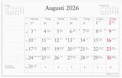  Kalender 2026 Månadsblock 240x152 mm