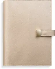  Kalender 2026 Weekly A5 beige konstl&auml;der Tora