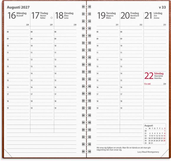 Kalender 2027 Interplano cognac konstläder