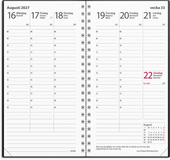  Kalender 2027 Interplano II svart skinn