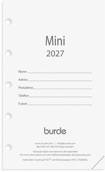  Mini kalendersats 2027