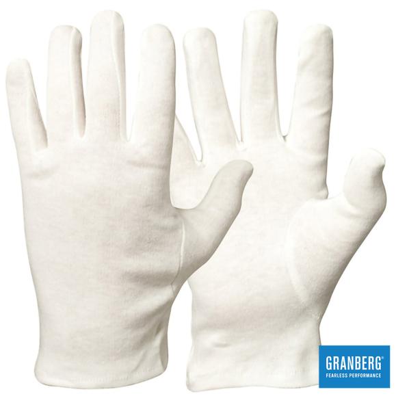  Bomullshandske arbets/inner vit-0450