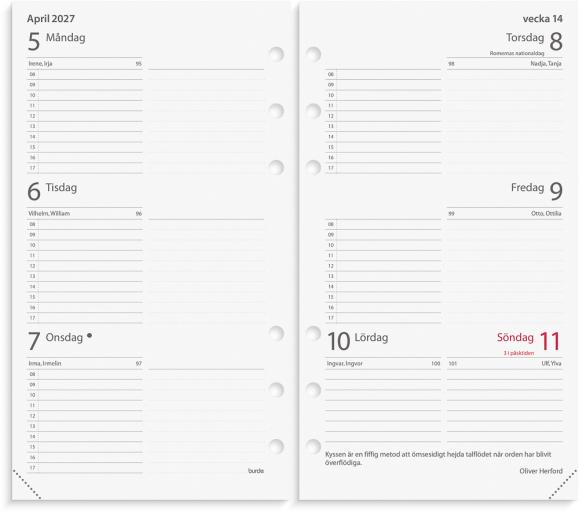  Kalender 2026 Regent Systemkal brunt skinn