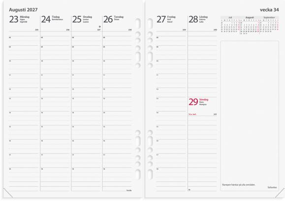  Business Systemkalender A5 2027 svart konstläder