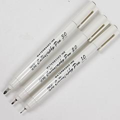  Kalligrafiset med 1,2,3mm pennset set/3st pennor svart