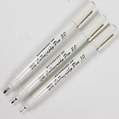  Kalligrafiset med 1,2,3mm pennset set/3st pennor svart