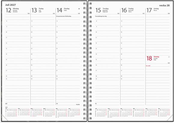  Kalender 2027 Weekly A5 Eco Line