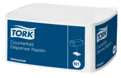  Dispenserservett Tork Counterfold Universal N1 1-lager vit