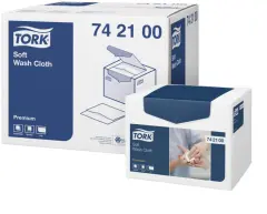 Tvättlapp Tork Premium Soft 1-lagers 30x19 cm vit